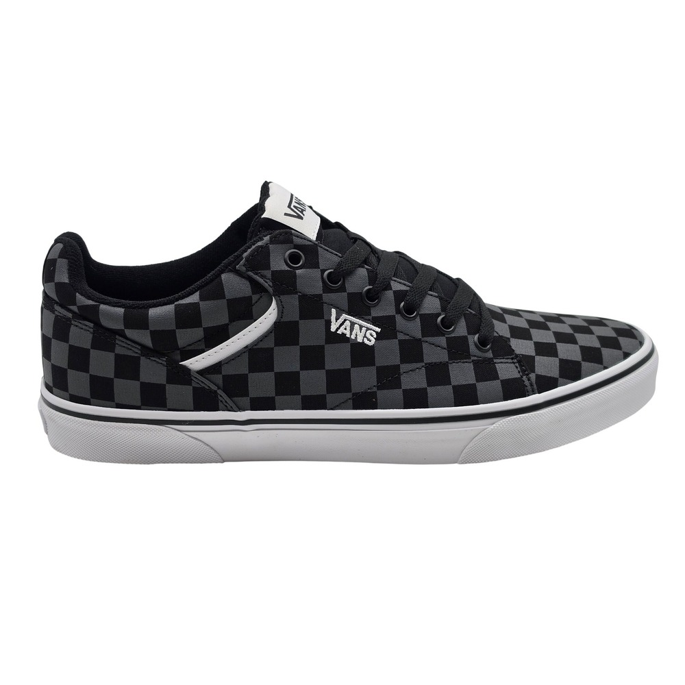 Vans Seldan Mens 13 Black Pewter Checkerboard Canvas Skate Shoes VN000CT3HR0